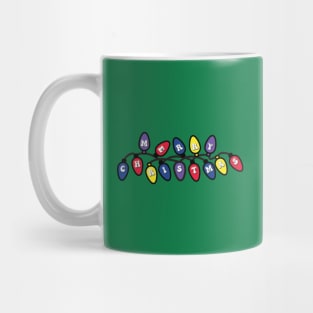 Merry Christmas Festive Lights Blue Purple Red Yellow Mug